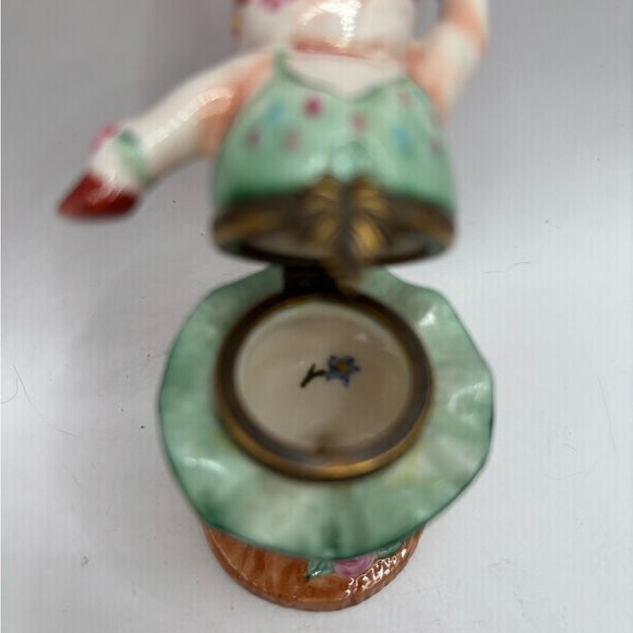 Trinket Box Dancing Pig Ballerina Hinged vintage Studio USA Porcelain. Perfect - Picture 7 of 9
